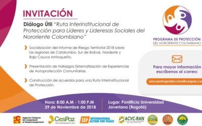 “Ruta Interinstitucional de protección para líderes y lideresas del Nororiente Colombiano”