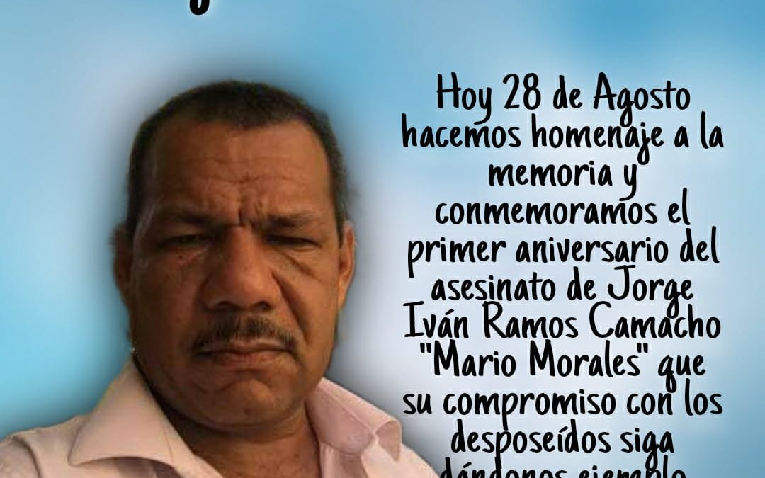 Primer Aniversario del Asesinato de Jorge Iván Ramos Camacho